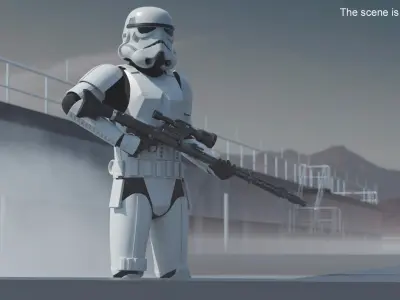  Star Wars Imperial Stormtrooper with Blaster Rifle Standing Pose 