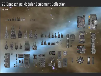 2D Spaceship Modular Equipment Collection Texture