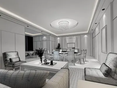 Business Restaurant - Coffee - Banquet  29 3D model
