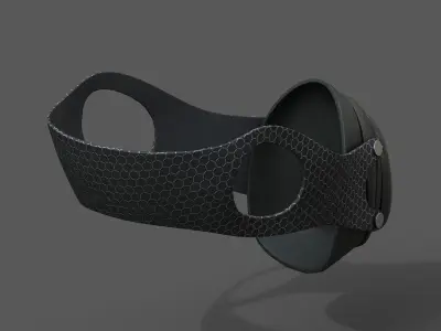Gas mask protection futuristic technology  Low-poly 3D model