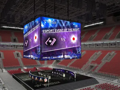 Esport event arena - interior - low poly AR VR Low-poly 3D model