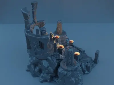 Ancient Runestones Tabletop Terrain 28 mm 3D print model