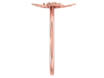 Solitaire Women Light Weight Flower Band Ring 3D print model