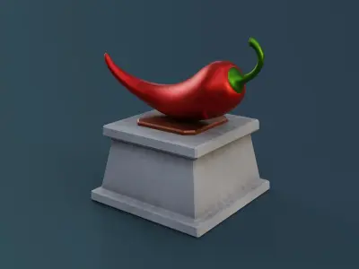 Chili Pepper Monument Low-poly 3D model
