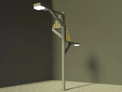 Street Lamp Low-Poly Low-poly 3D model