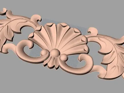 Door design 3D relief model STL format file for CNC carving E682 3D model