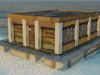 Boat Garage Low-poly 3D model