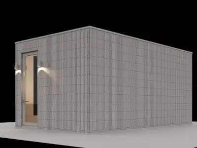 Backyard studio with furniture var 6 3D model