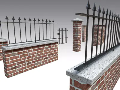 Brick Wall Pack PBR - Modular - Version 5 -  Low-poly 3D model