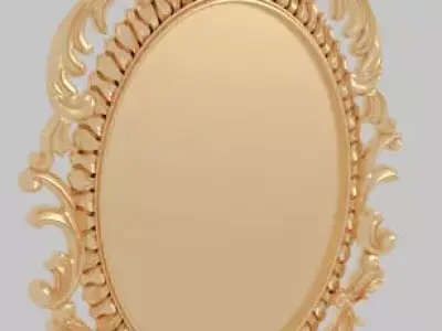 Classic frame of luxurious gold interior inlaid gold leaf CNC 3D model