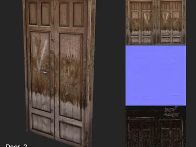 10 Low Poly Door Low-poly 3D model