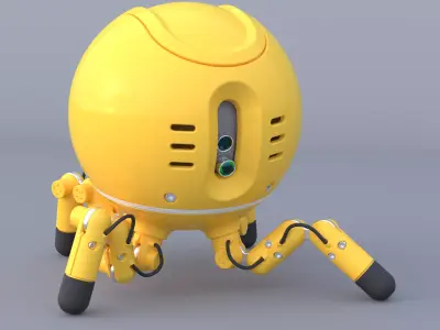Shaderbot 1 robot with two legs 3D model