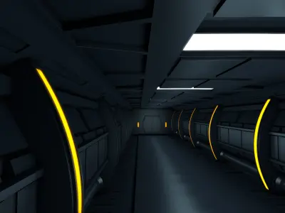 Sci fi Corridor 3D model 21
