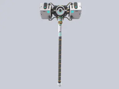 Scifi hammer Low-poly 3D model purchase