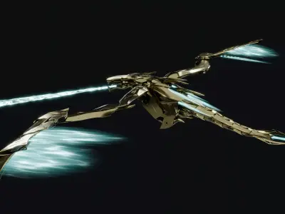 Golden Mecha Dragon 3D model