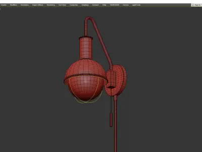 Riley Metallic Plug In Wall Light Low-poly 3D model