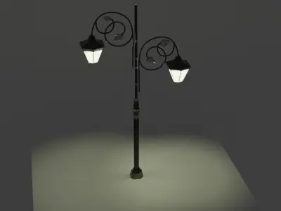 Street Lamp Low-Poly 3D Model Low-poly 3D model