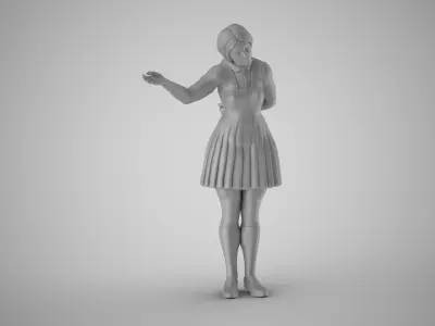 Woman inviting to Enter 3D print model