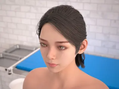  Head Skin and Anatomy Asian Female 