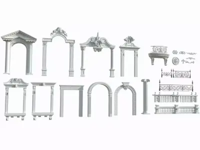 Door Window Decor set 3D model