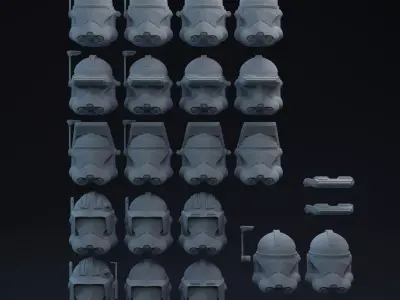 P2 Clone Helmets One-Twelfth Scale 2024 Update 3D print model