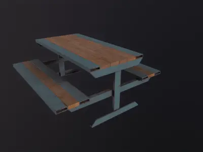 Skate Park Bench 3D Model Low-poly 3D model