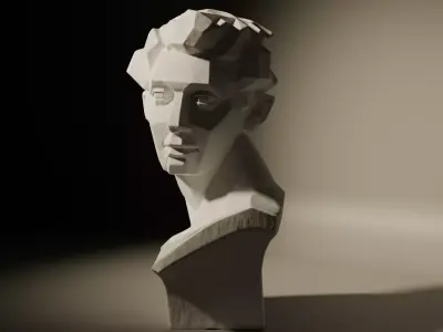 Low Poly Classical Bust Sculpture - 3D Printable Model 3D print model