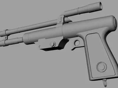 Boba Fett  hand blaster pistol in Mandalorian 3d print model 3D print model