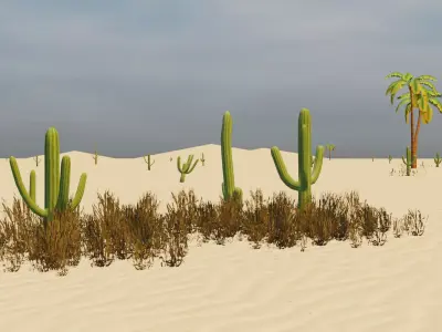Desert Nature 3d Cartoon Low-poly 3D model