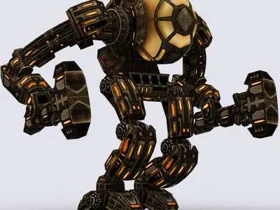 3DRT - Mech robot engineer - 03 Low-poly 3D model