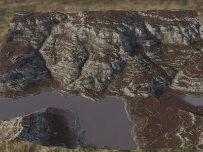 Landscape Mountain Terrain 83107 Low-poly 3D model