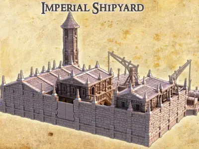 Imperial Shipyard Tabletop Terrain 28 MM 3D print model