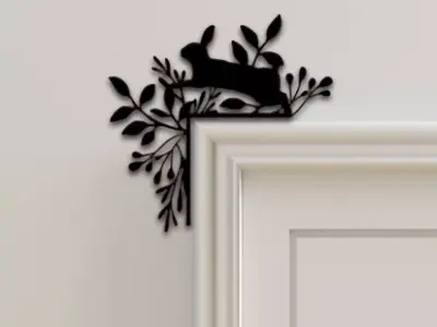 Rabbit Door Corner Decor 3D print model 9