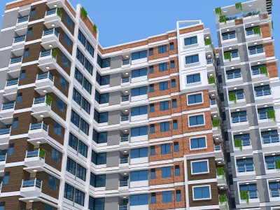 Modern Residential  Apartment Building 3D Models  3D model