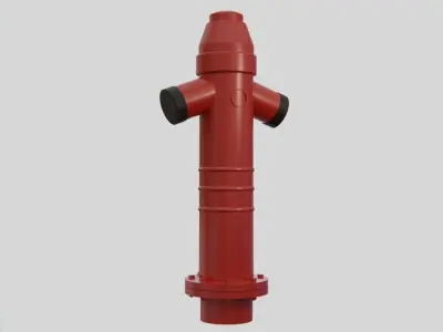 Fire Hydrant 16 - Modern Design - Safety and Emergency Equipment Low-poly 3D model