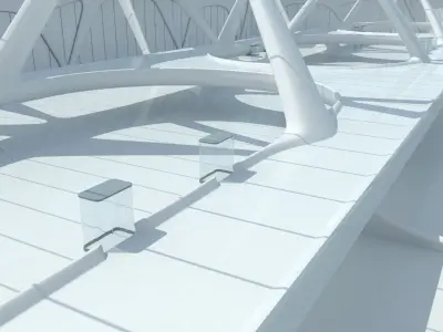  Sci-Fi Futuristic Warehouse Hangar Interior 