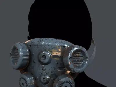 Gas mask helmet 3d model scifi Low-poly 3D model Low-poly Low-poly 3D model buy