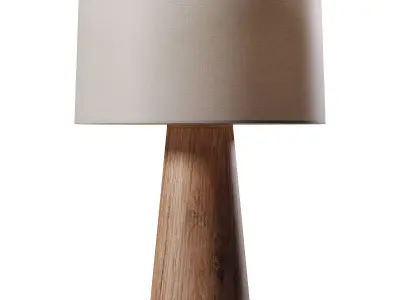 Wood Barrel Table Lamp 3D model