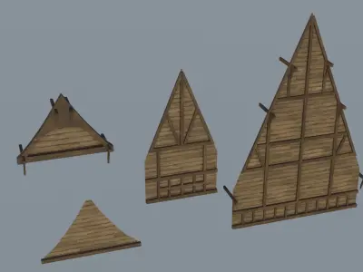 Medieval  Modular Building  Low-poly 3D model