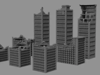 Apocalypse Destroyed City models 3D model