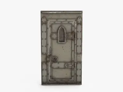 Rusted Metal Bunker Door 2 Low-poly 3D model