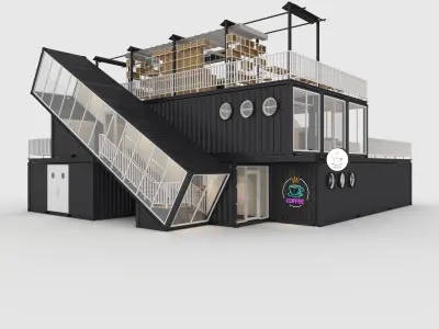 Collection Container Cafe 2 3D Model Pack