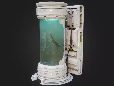 Sci Fi Lab Capsule Low-poly 3D model