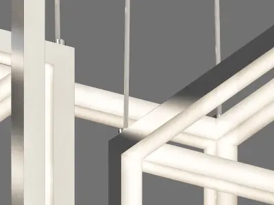 candela pendant light with four cubes hanging from it 3D model