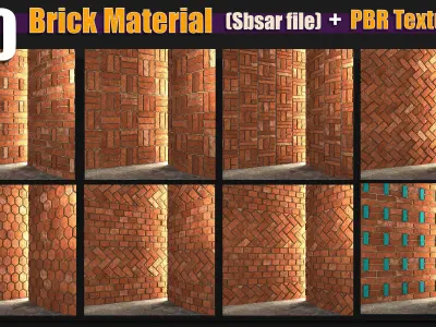 40 Brick PBR Material Texture