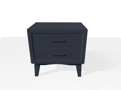 Drawer Nightstand in Brown Cherry 3D model