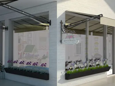 Florist floor plan of studio apartment 3D model