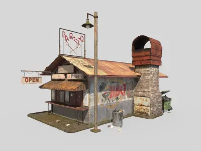 Abandoned Barbeque Restaurant 3D model
