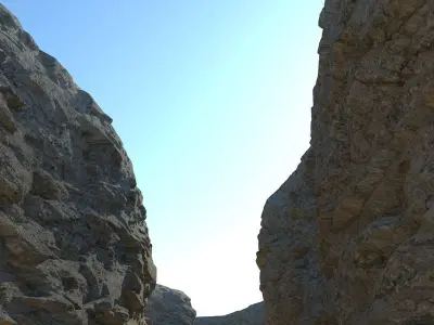 Canyon desert with rocks and sand 3D model