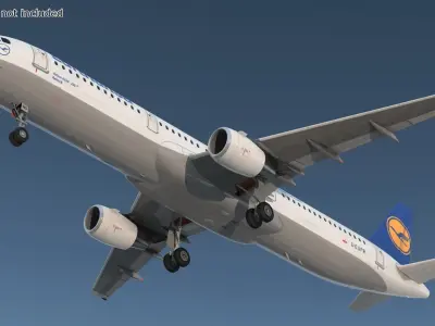  Lufthansa Airbus A321 with Interior and Doors 